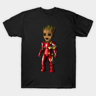 Baby Groot as Iron Man T-Shirt